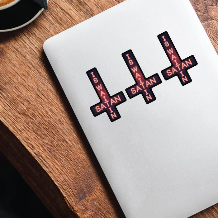 3X Satan Is Waitin Sticker Decal