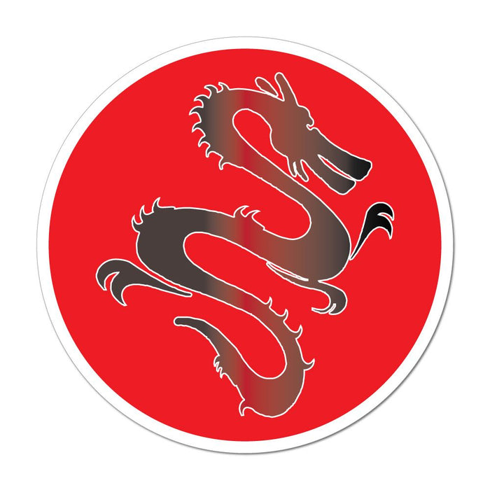 Dragon Red Circle Chinese Symbol  Car Sticker Decal