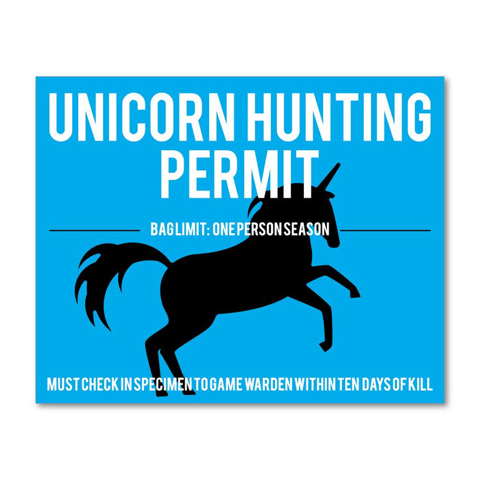 Unicorn Hunting Permit  Sticker Decal