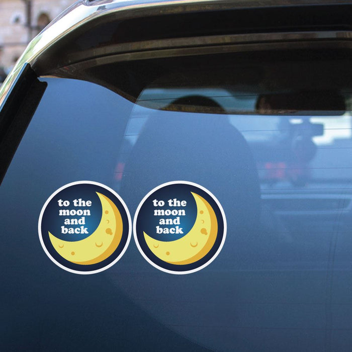 2X To The Moon And Back Sticker Decal