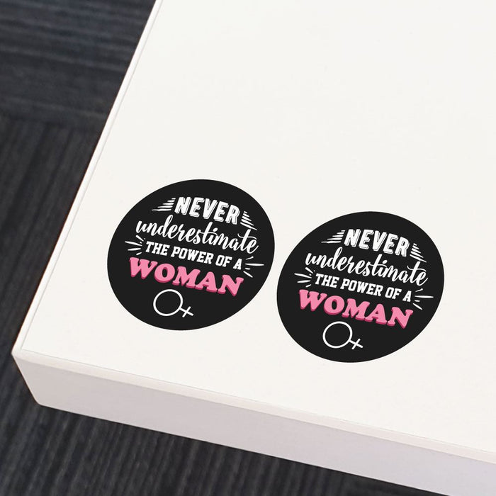 2X Never Underestimate A Woman Sticker Decal