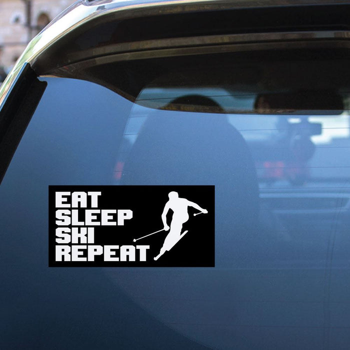 Eat Sleep Ski Repeat  Sticker Decal