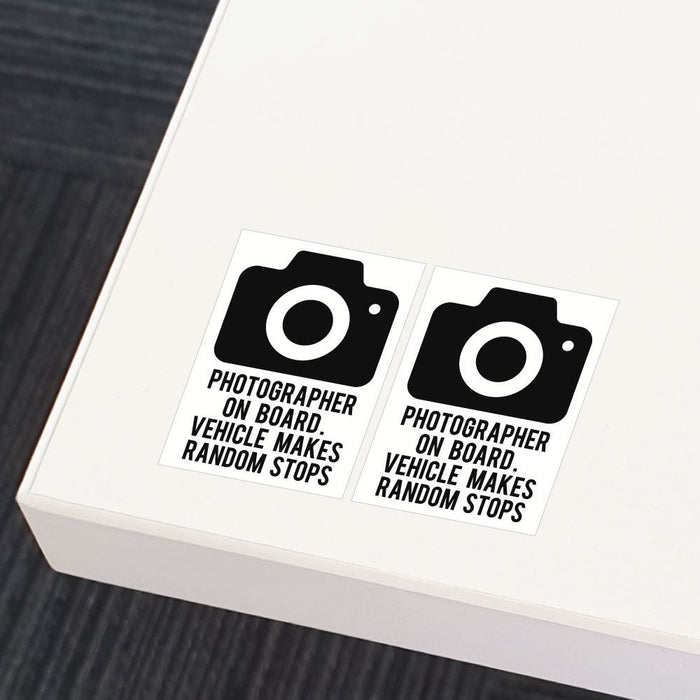 2X Photographer On Board Sticker Decal