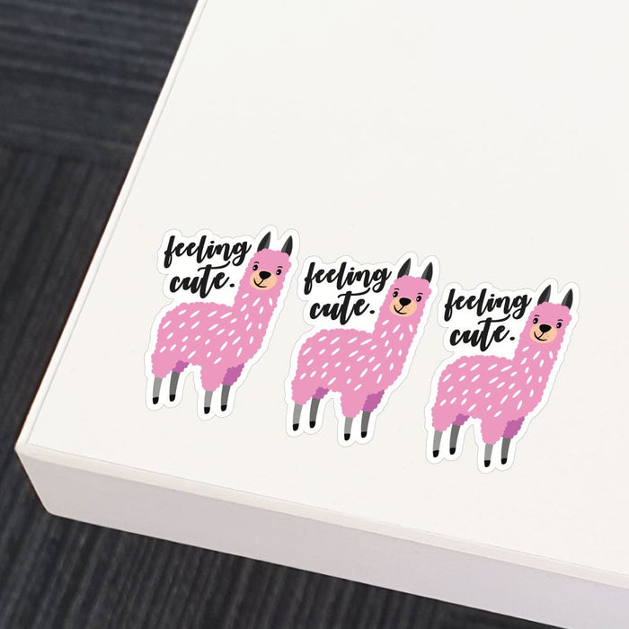 3X Feeling Cute Llama Sticker Decal