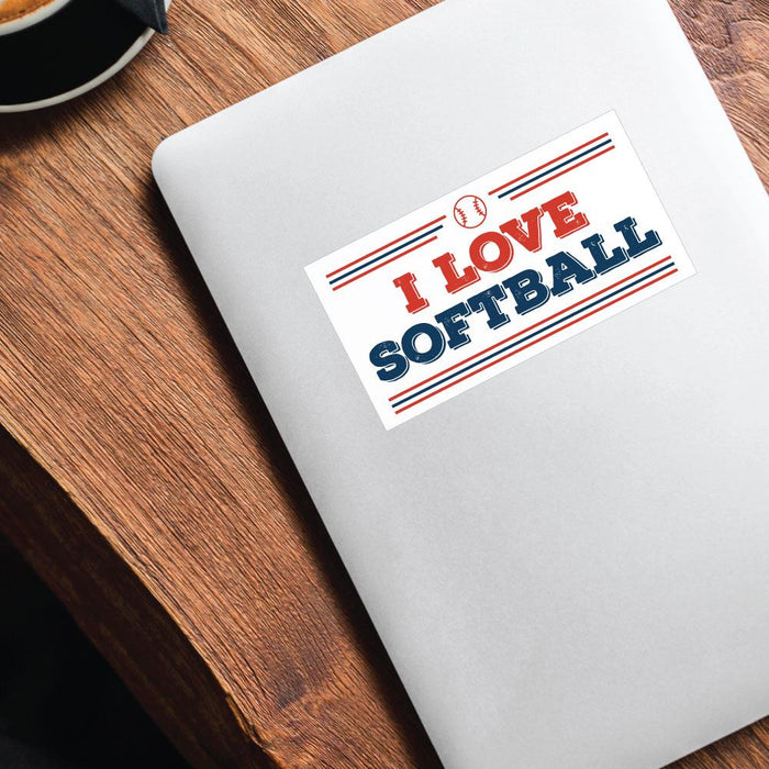 I Love Softball Sticker Decal