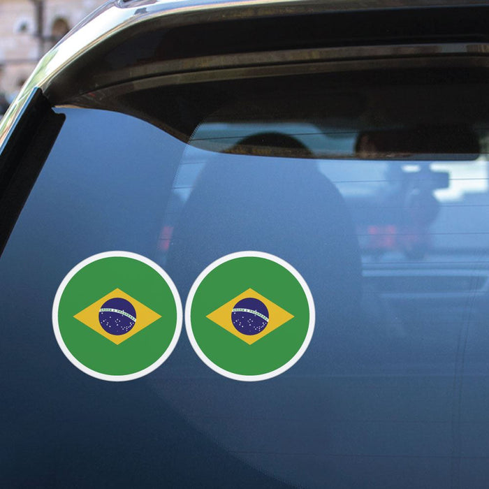 Brazil Flag X2 Sticker Decal