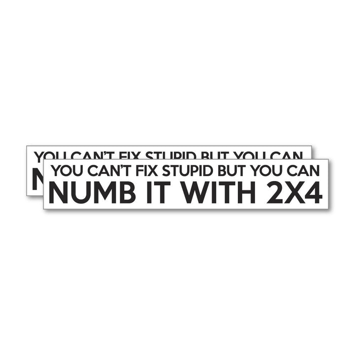 2X You Can Not Fix Stupid Sticker Decal