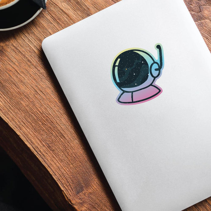 Astronaut Galaxy Reflection Sticker Decal