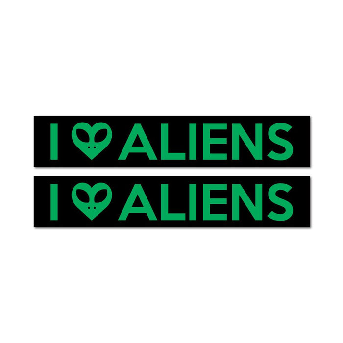 2X I Love Aliens Sticker Decal