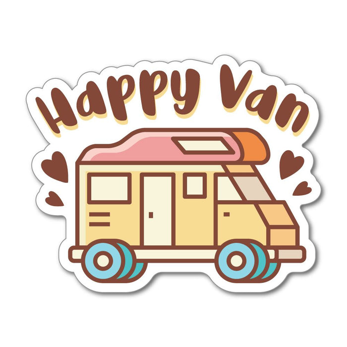 Happy Van Sticker Decal | Camping Stickers - Sticker Collective