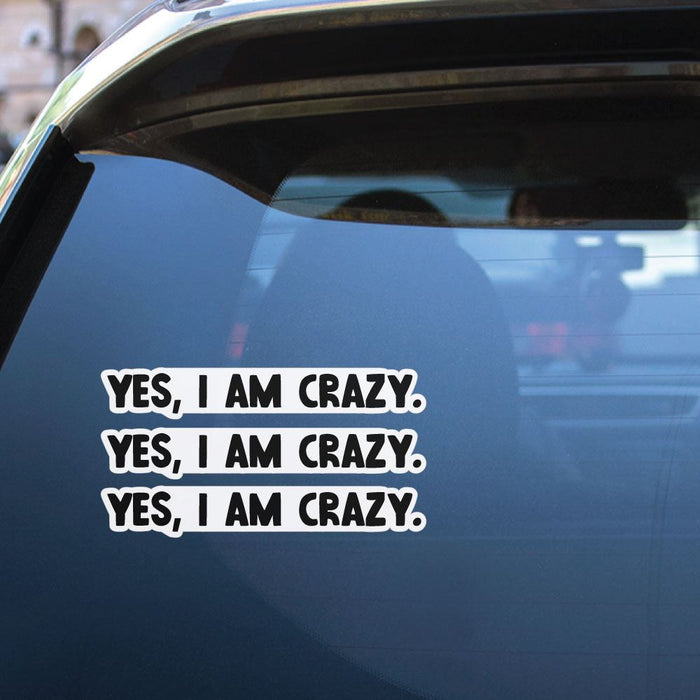 2X I Am Crazy Sticker Decal
