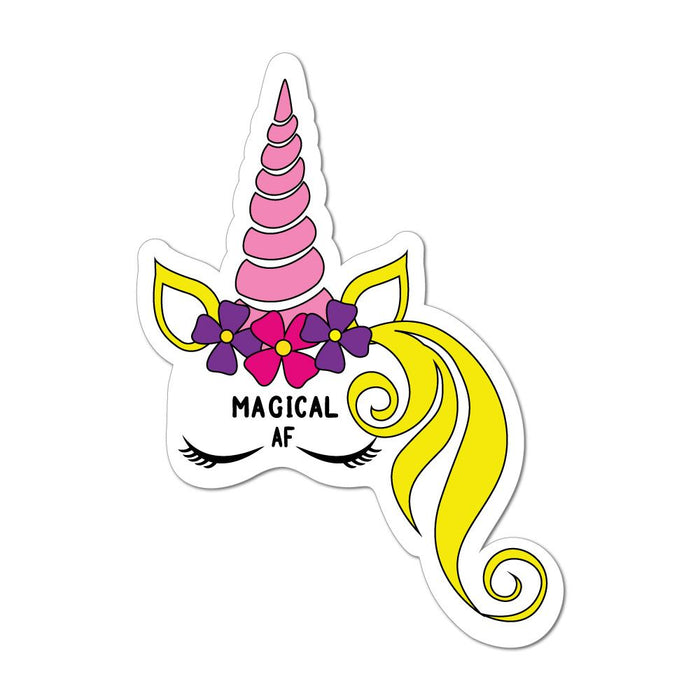 Magical Af Unicorn Horse Flowers Pink Blonde Dreams Magic Car Sticker Decal
