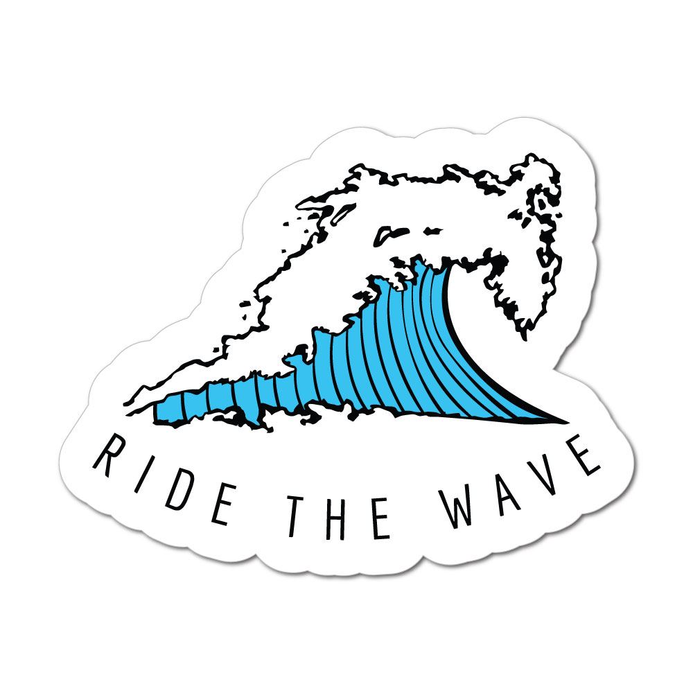 Ride The Wave Surfer Sticker Decal | Ocean Stickers - Sticker Collective