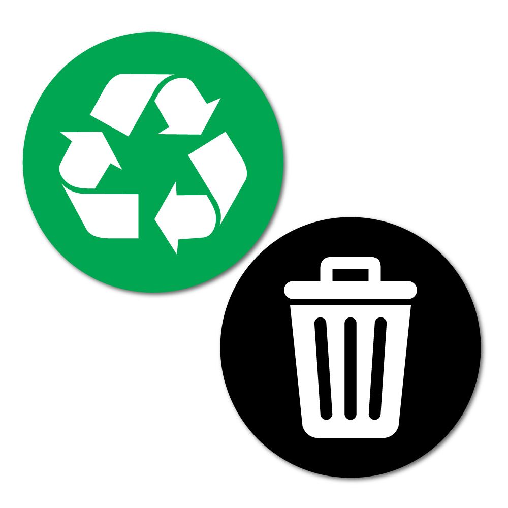 Green And Black Recycle Trash Rubbish Bin Stickers Decal Boat