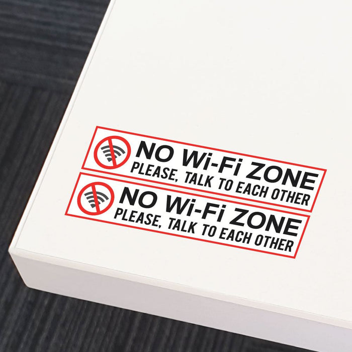 2X No Wifi Zone Sticker Decal