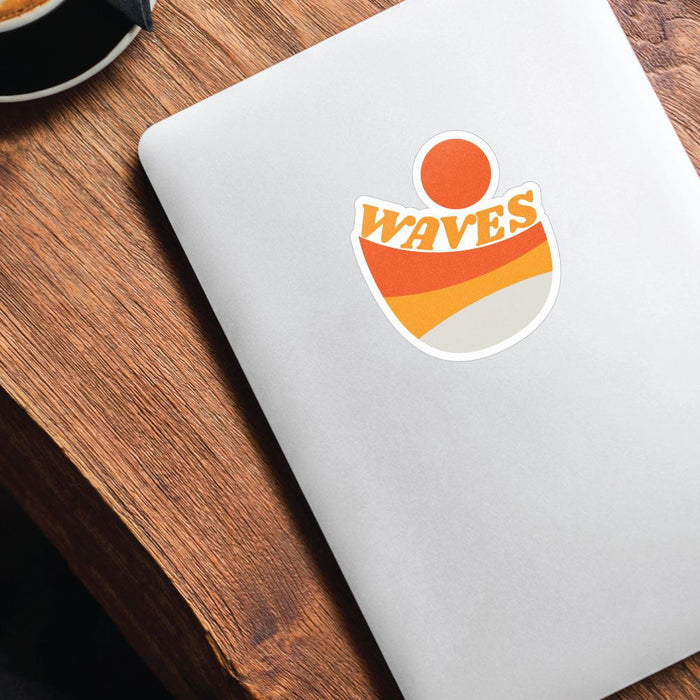 Retro Sun Waves Sticker Decal