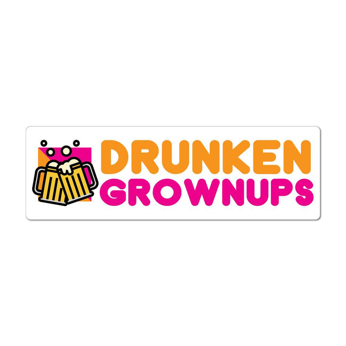 Drunken Grownups Parody Funny Donuts Car Sticker Decal