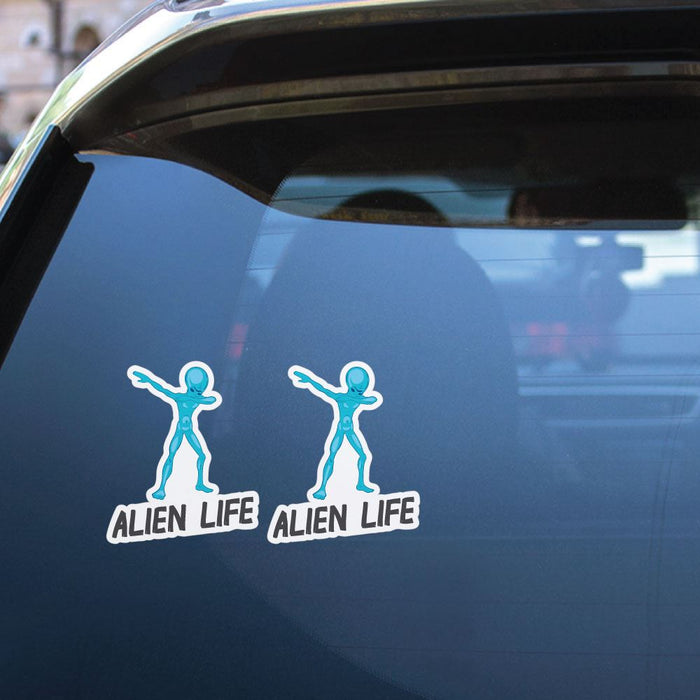 2X Alien Life Dab Sticker Decal