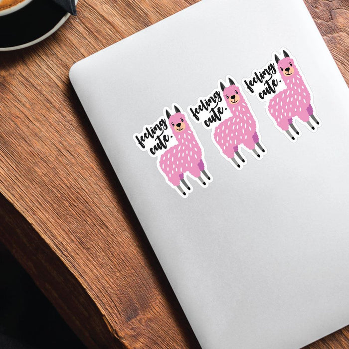 3X Feeling Cute Llama Sticker Decal
