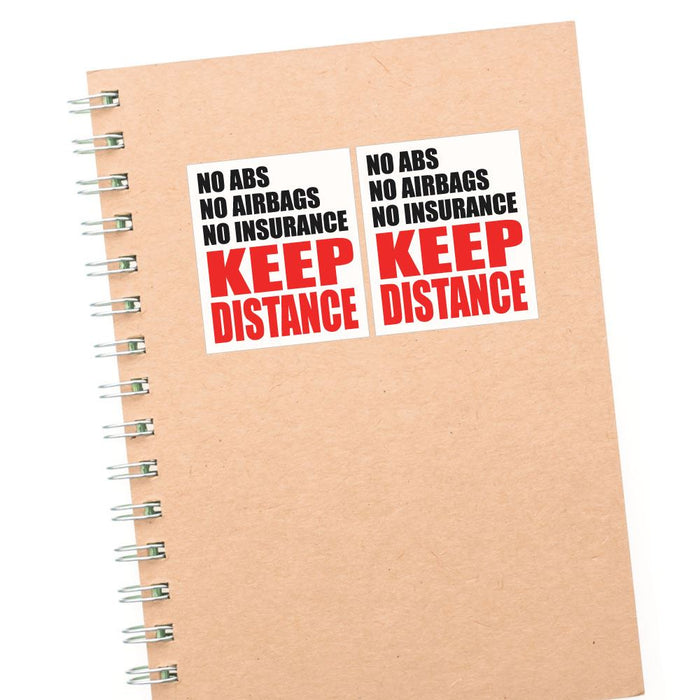 2X Keep Distance Sticker Decal