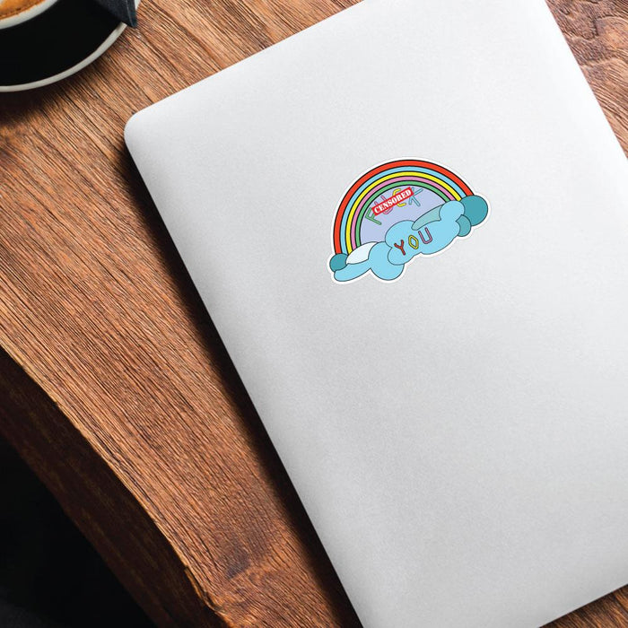 Fck You Rainbow Cloud Sticker Decal