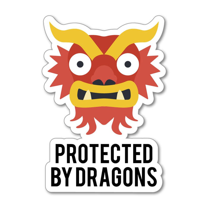 Protected By Dragons Sticker Decal