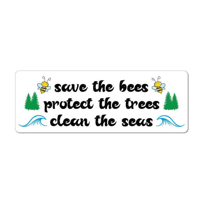 Save Bees Protect Trees Clean Seas Car Sticker Decal