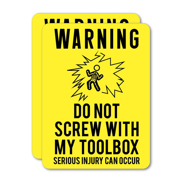 2X Do Not Screw With My Toolbox Sticker Decal