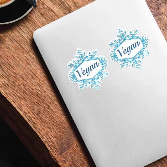 Vegan Snowflake Badge X2 Sticker Decal