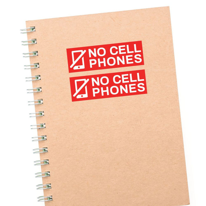 2X No Cell Phone Sticker Decal