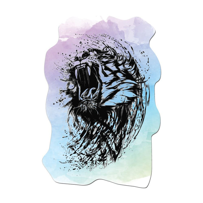 Watercolour Tiger Lion Roar Art Fierce Car Sticker Decal