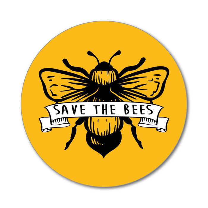 Save The Bees Banner Enviornment Yellow Planet Earth Flower Car Sticker Decal