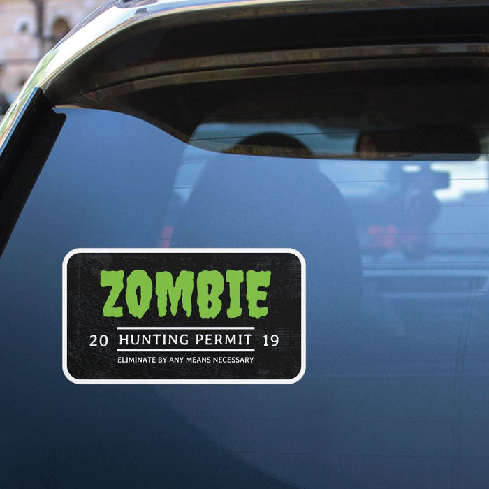 Zombie Hunting Permit 2019 Sticker Decal