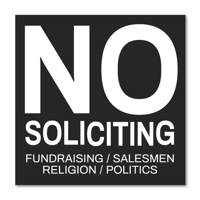 No Soliciting Sticker Decal