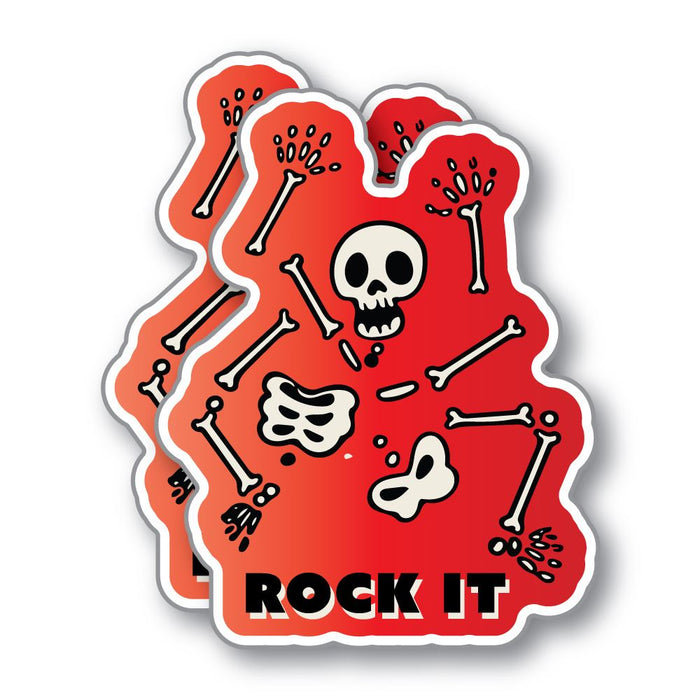 2X Rock It Skeleton Sticker Decal