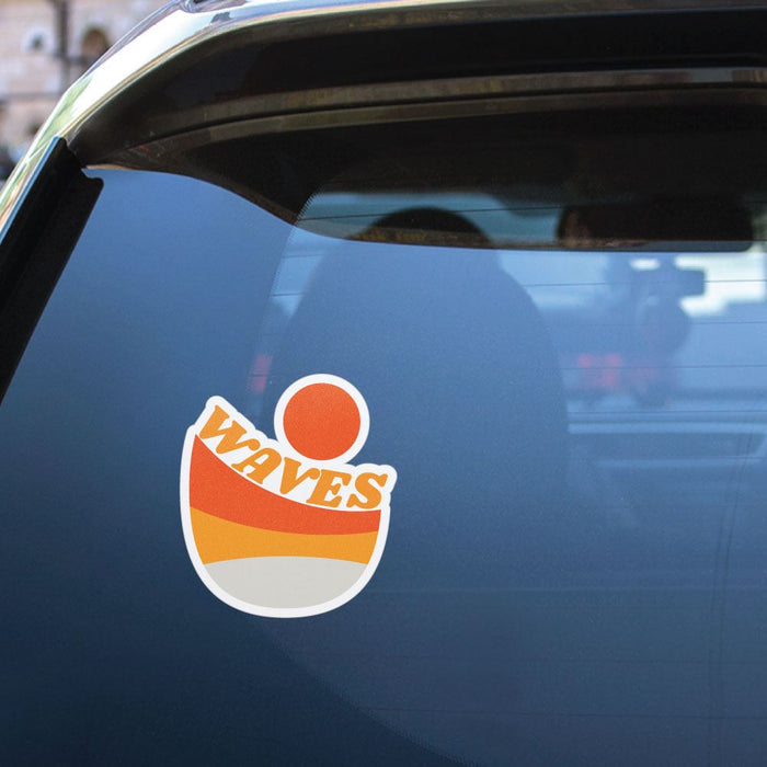 Retro Sun Waves Sticker Decal