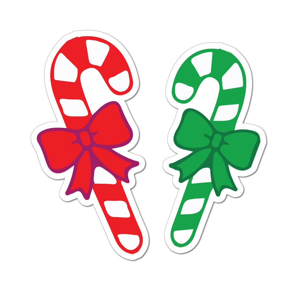 Red And Green Candy Canes Laptop Car Sticker Decal | Food Stickers ...
