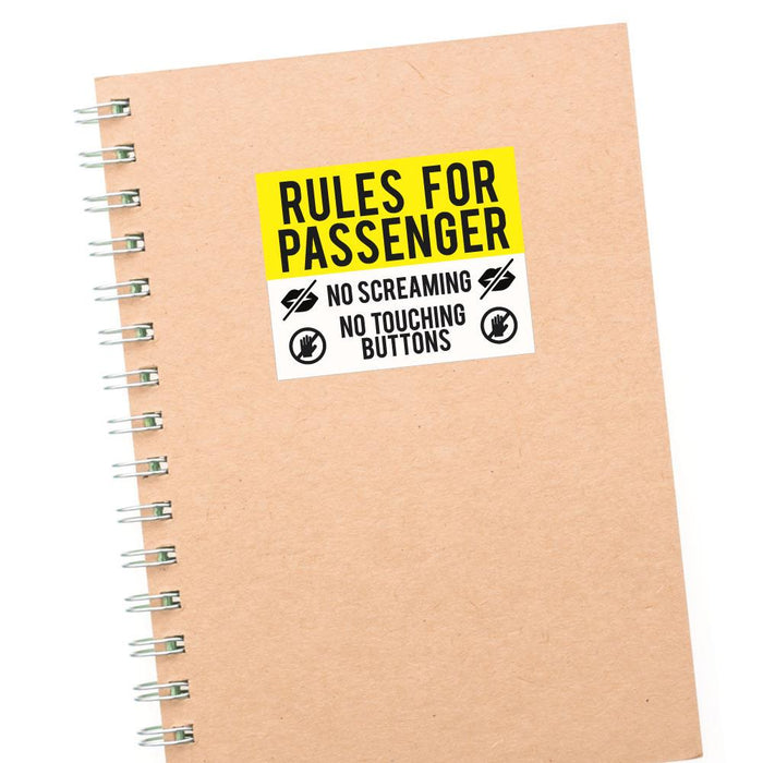 Rules For Passenger Funny Sticker Decal