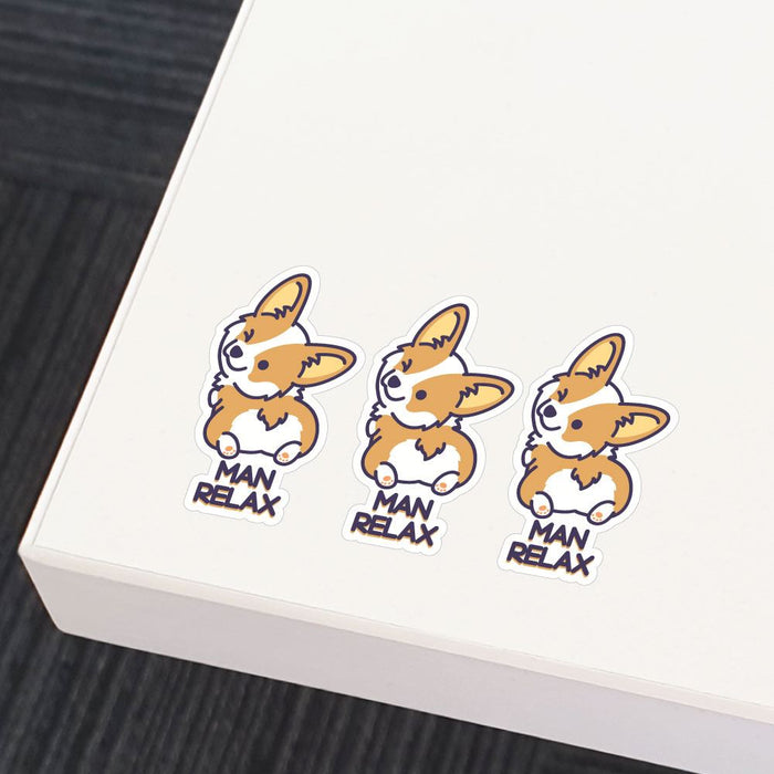 3X Man Relax Corgi Sticker Decal