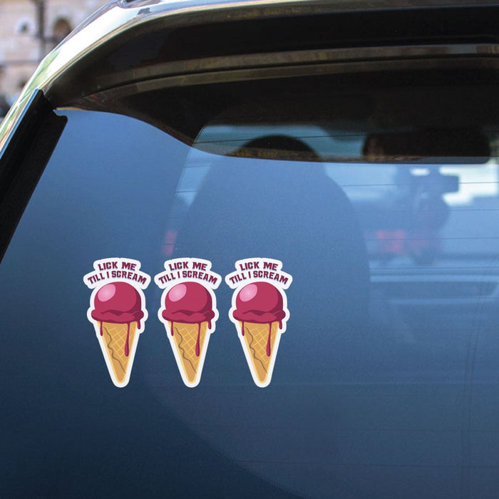 3X Lick Me Till I Scream Sticker Decal