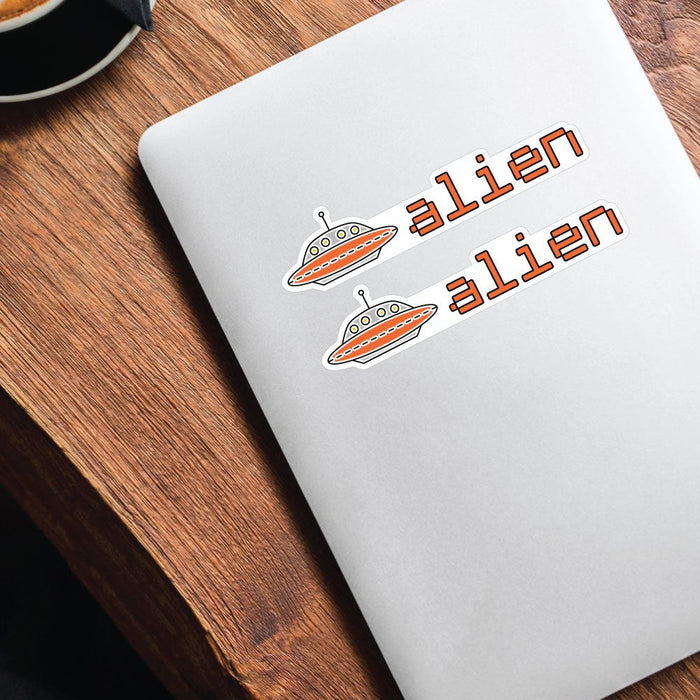 2X Alien Ufo Sticker Decal