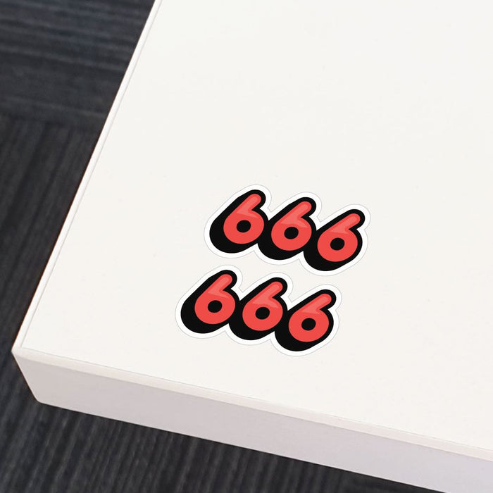 2X Devils Number 666 Sticker Decal