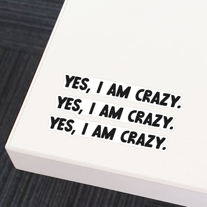 2X I Am Crazy Sticker Decal