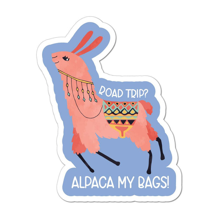 Road Trip Alpaca My Bags Car Sticker Decal