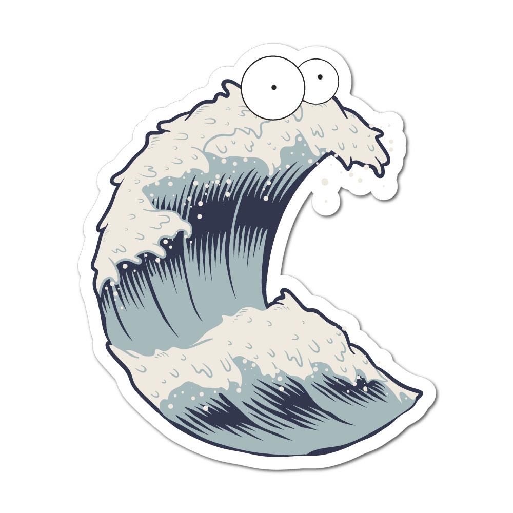 Wave With Eyes Sticker Decal | Funny Stickers - Sticker Collective