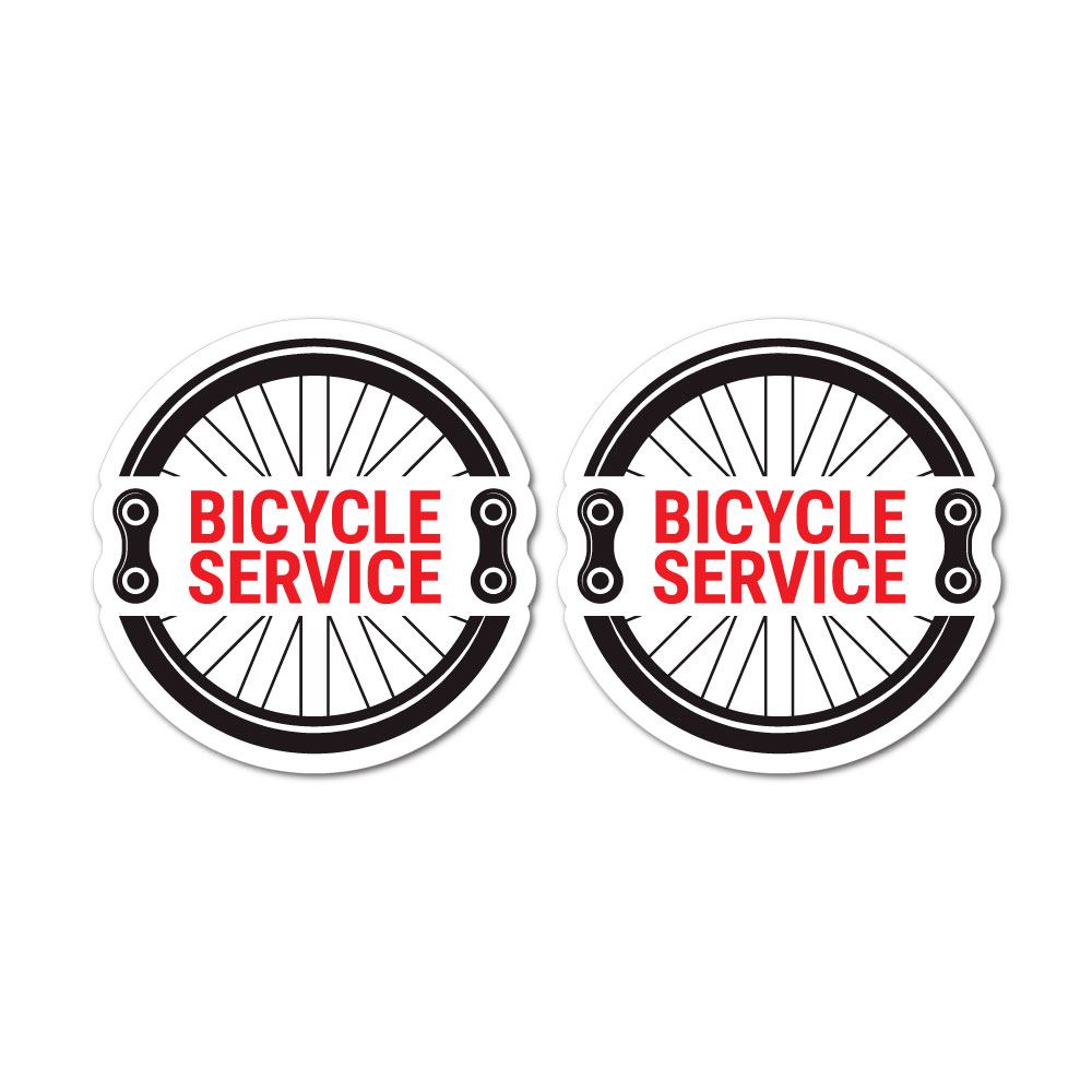 2X Bicycle Service Sticker Decal | Sport Stickers - Sticker Collective