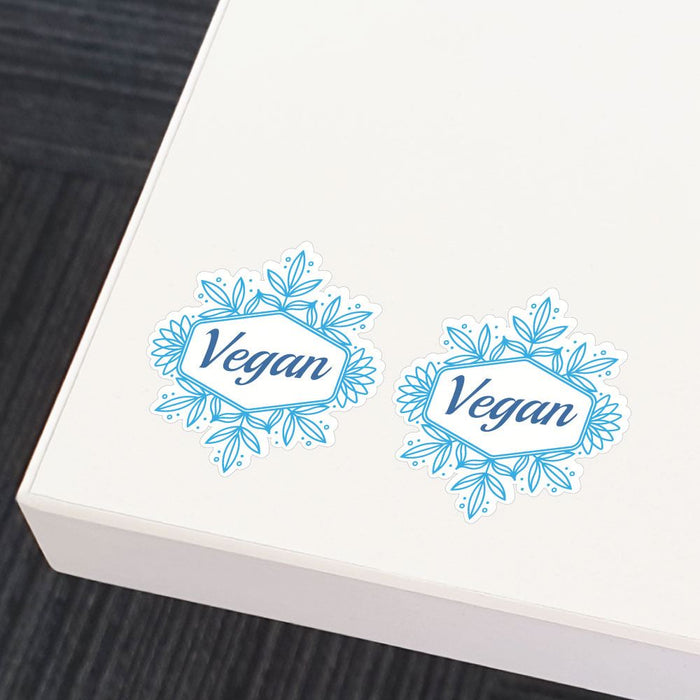 Vegan Snowflake Badge X2 Sticker Decal