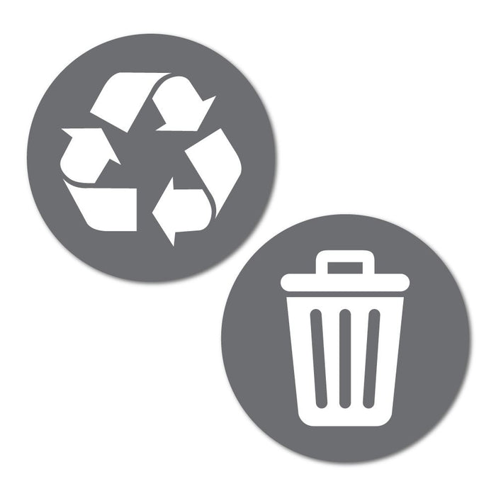 Grey Recycle Trash Bin Stickers Decal