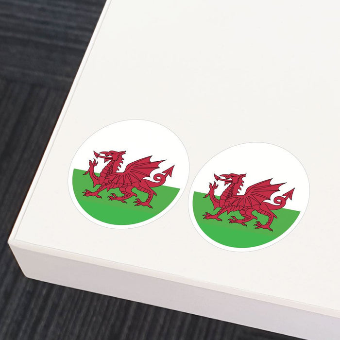 Wales Flag X2 Sticker Decal