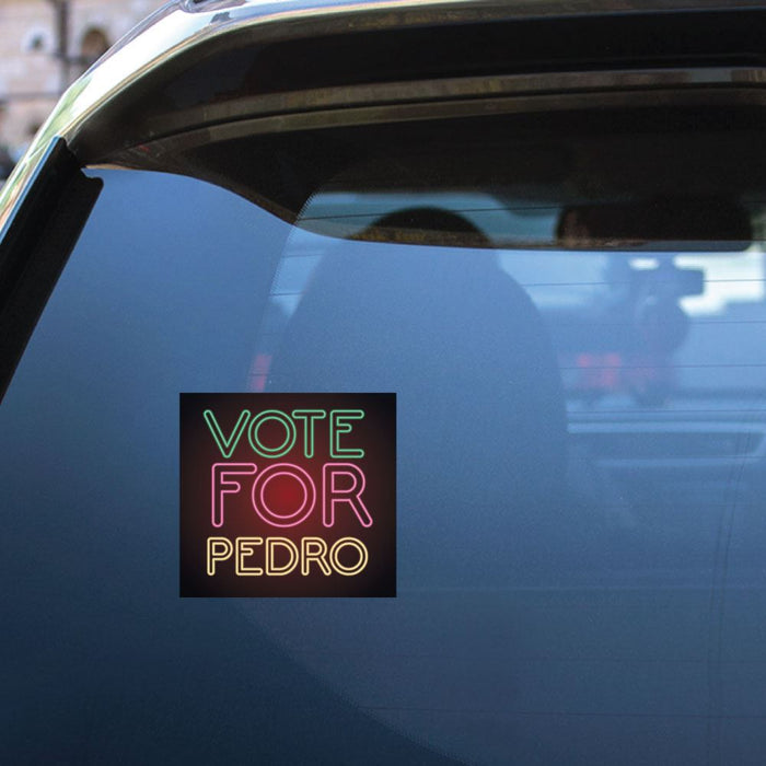 Vote For Pedro Neon Sign Sticker Decal